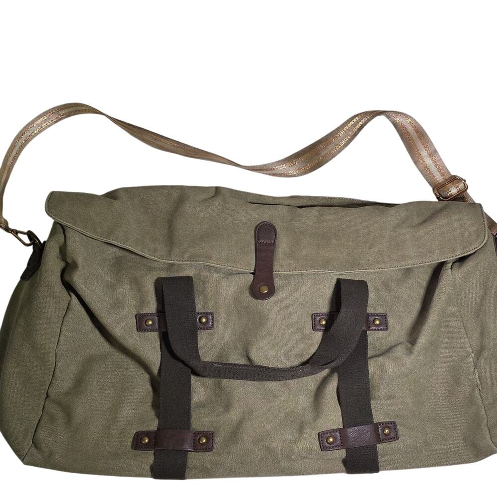 Bellemonde Canvas Duffle- Canvas Washed Green Bag